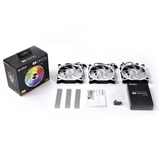 Lian Li Bora Digital Silver BR DIGITAL-3R S (3x120mm) RGB PWM Gümüş Kasa Fanı resmi