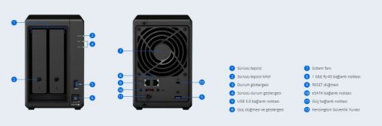 SYNOLOGY DS720PLUS 2 YUVALI 2GB NAS DEPOLAMA ÜNİTESİ resmi