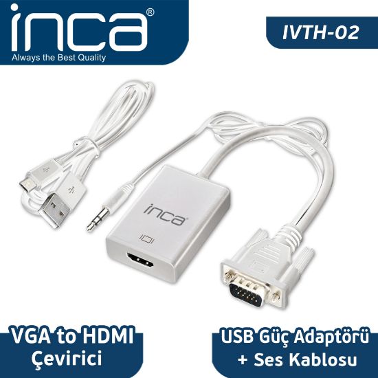 INCA IVTH-02 VGA>HDMI ÇEVİRİCİ  USB+SES KABLOSU  resmi