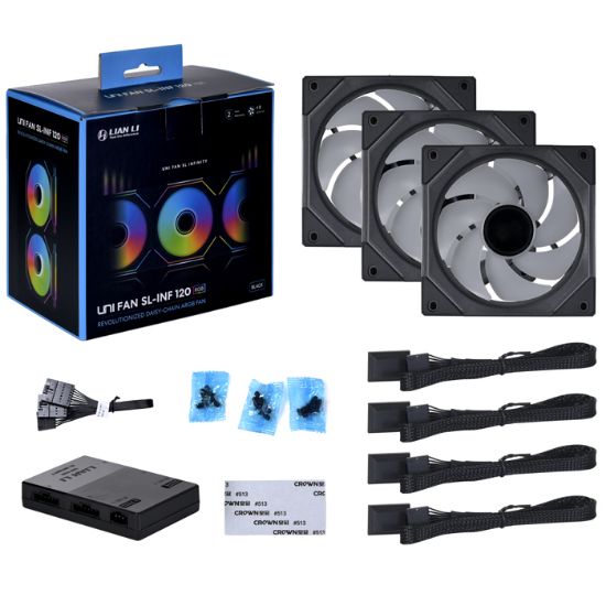 LIAN LI UNI FAN SL INFINITY 120-3 SİYAH KASA FANI resmi