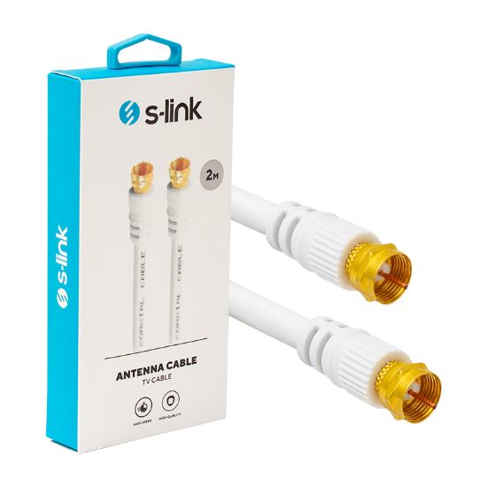 S-LINK SLX-590 RG6/U F KONNEKTÖRLÜ HAZIR ANTEN KABLOSU (2 METRE) resmi