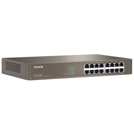 TENDA TEG1016D 16 PORT 10/100/1000 MBPS GIGABIT RACKMOUNT SWITCH resmi
