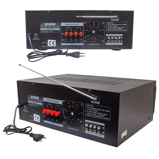 MAGICVOICE MV-550 2X100 WATT USB/SD/UK BALANS BT 4 MİK. GİRİŞLİ 4 HOP. ÇIKIŞLI STREO TRAFOSUZ MIXER KÜP ANFİ resmi