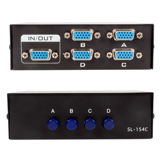 POWERMASTER VGA-15-4 4 GİRİŞ 1 ÇIKIŞ VGA TOPLAYICI SWITCH resmi