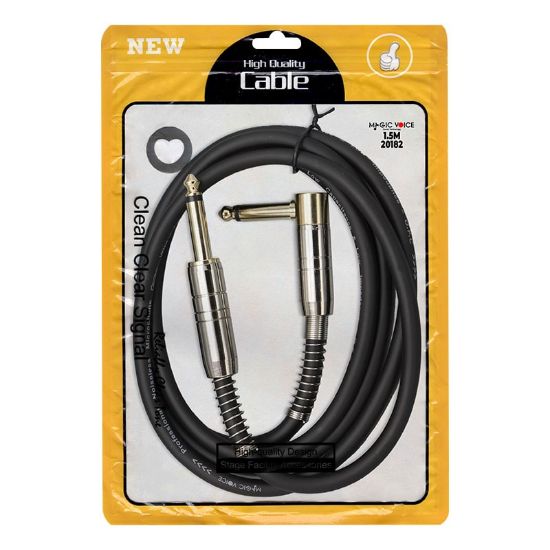 MAGİCVOİCE LD377 6.3 MM MONO ERKEK + 6.3 MM L TİP MONO ERKEK 1.5 METRE KABLO resmi