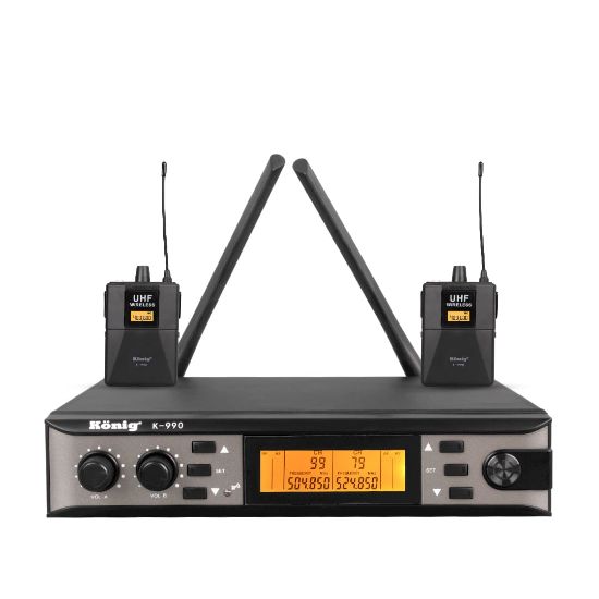 KÖNİG K-990 YAKA - YAKA ÇİFT KANAL UHF TELSİZ MİKROFON resmi