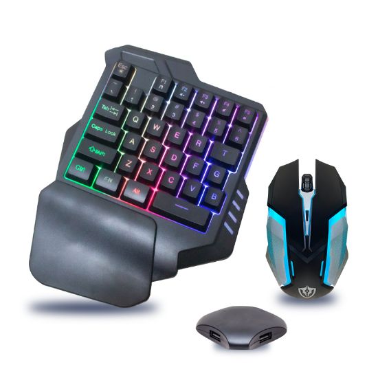 HELLO JCHF-68 KLAVYE + MOUSE BLUETOOTH GAMEPAD OYUNCU 4IN1 SET resmi
