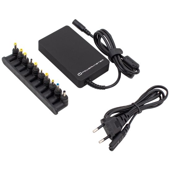 POWERMASTER PM-2607 12V/15V/16V/18.5V/19V/19.5V/20V 90 WATT 10 PİN SLIM KASA UNIVERSAL AYARLI NOTEBOOK ADAPTÖR resmi