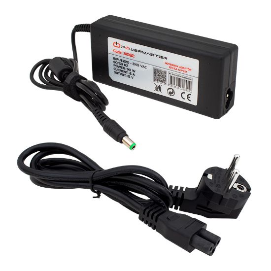 POWERMASTER PM-31062 15 VOLT - 6 AMPER 6.3*3.0 UÇLU TOSHIBA NOTEBOOK ADAPTÖR resmi