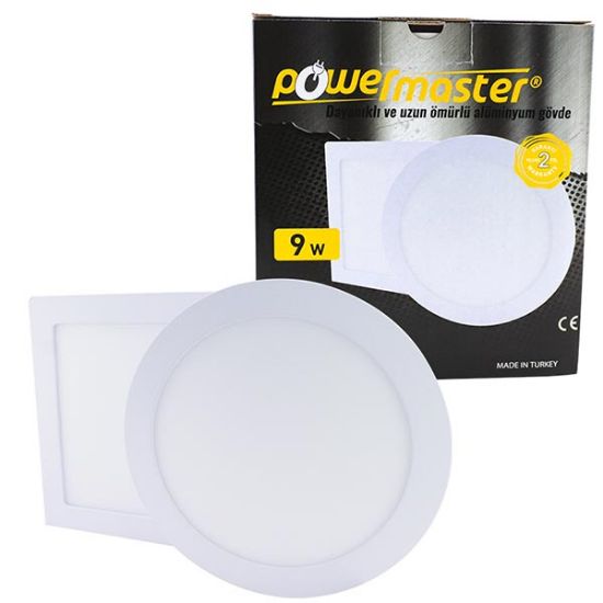 POWERMASTER 12 WATT 3000K 130 MM 5 SIVA ALTI GÜNIŞIĞI YUVARLAK SLIM SPOT PANEL resmi