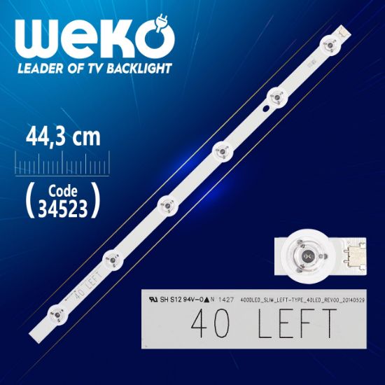 400DLED_SLIM_LEFT-TYPE_40LED_REV00 - 44.3 CM 6 LEDLİ (WK-619) resmi