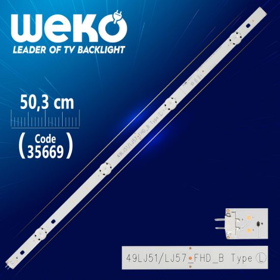 LG INNOTEK 17Y 49_FHD B-TYPE LED_ARRAY_REV0.0_160314 - 50.3 CM  4 LEDLİ - (WK-1148) resmi