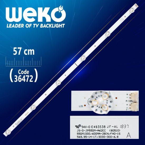 JS-D-JP55DM-A62EC  (80510) 6 LEDLİ 57 CM ÇİFT SOKETLİ resmi