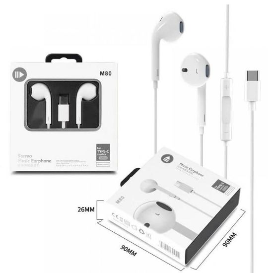 POWERMASTER PM-3817 TYPE-C GİRİŞLİ KABLOLU MİKROFONLU KULAK İÇİ KULAKLIK resmi