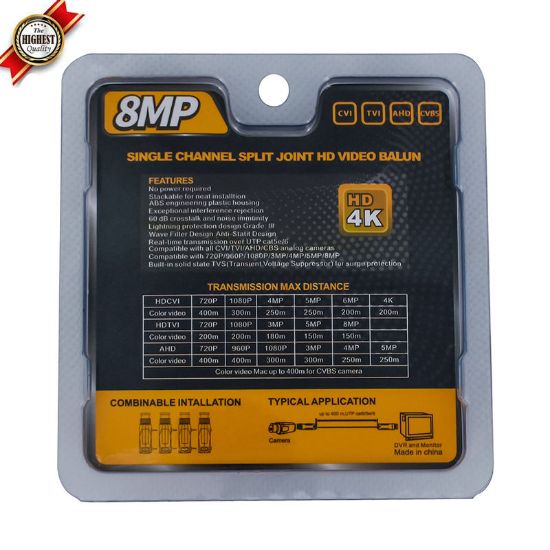 POWERMASTER PM-3889 8MP 1080P 2KV 250-400 METRE HD-TVI/CVI/AHD/CVBS HD VIDEO BALUN resmi