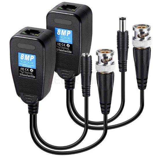 POWERMASTER PM-3898PV BNC TO RJ45 VIDEO BALUN + POWER KONNEKTÖR resmi