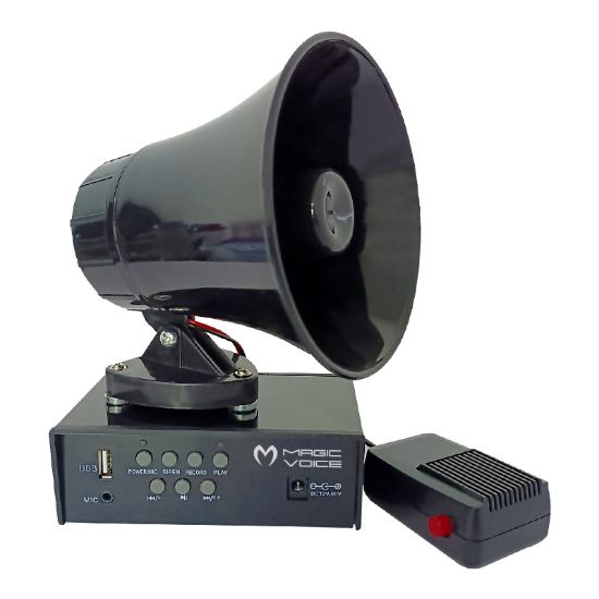 MAGICVOICE MV-800 MIKNATISLI USB KAYIT SİREN MİNİ PAZARCI ANFİ SETİ (ANFİ+HOPARLÖR+MİKROFON) resmi