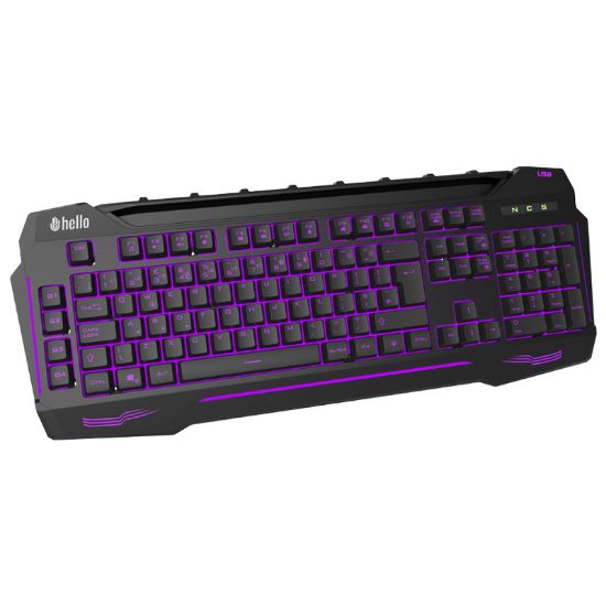 HELLO HL-4616 4 MAKRO TUŞLU 3 RENK IŞIKLI KABLOLU GAMING OYUNCU KLAVYE resmi
