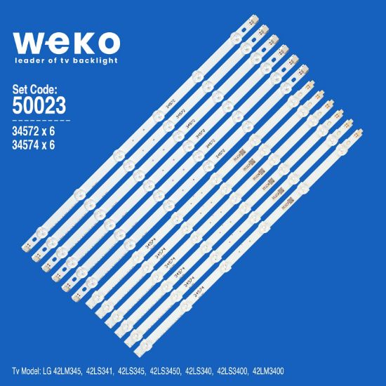 WKSET-5023 34572X6 34574X6 42 ROW REV0.8 12 ADET LED BAR resmi