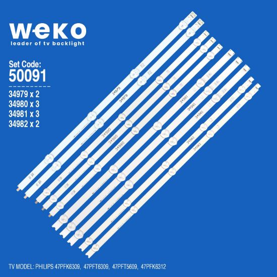 WKSET-5091 34979X2 34980X3 34981X3 34982X2 47 V14 DRT REV0.2 10 ADET LED BAR resmi