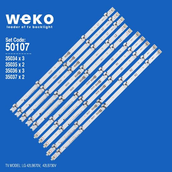 WKSET-5107 35034X3 35035X2 35036X3 35037X2 42 V14 SLİM DRT REV0.6 10 ADET LED BAR resmi