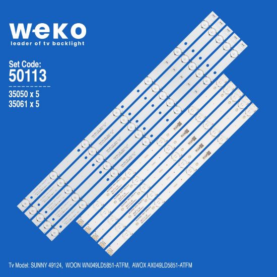 WKSET-5113 35050X5 35061X5 DLED49HD 5X12 0002 10 ADET LED BAR resmi