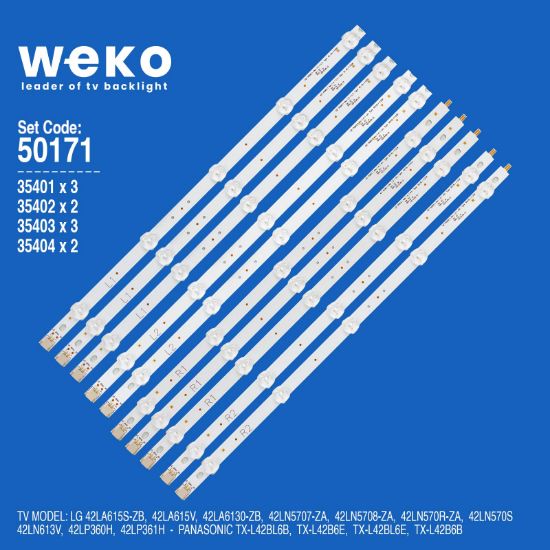 WKSET-5171 35401X3 35402X2 35403X3 35404X2 42 ROW2.0 REV 1.0 10 ADET LED BAR resmi