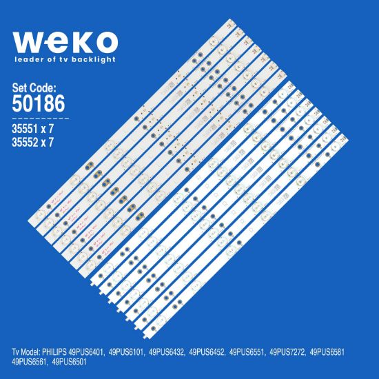 WKSET-5186 35551X7 35552X7 LB-PF3030 GJD2P6C490712 14 ADET LED BAR resmi