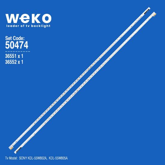 WKSET-5474 36551X1 36552X1 NLAC40225L/R 2 ADET LED BAR (64LED) (MAVİ IŞIKLI) (64LED) resmi