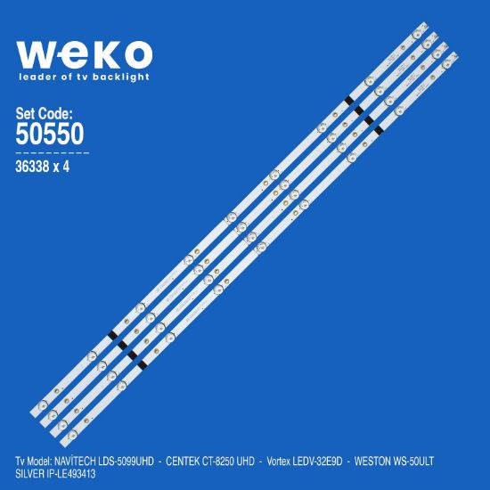 WKSET-5550 36338X4 MS-L1255 V7 - HL-00500A30-0901S-04 4 ADET LED BAR resmi