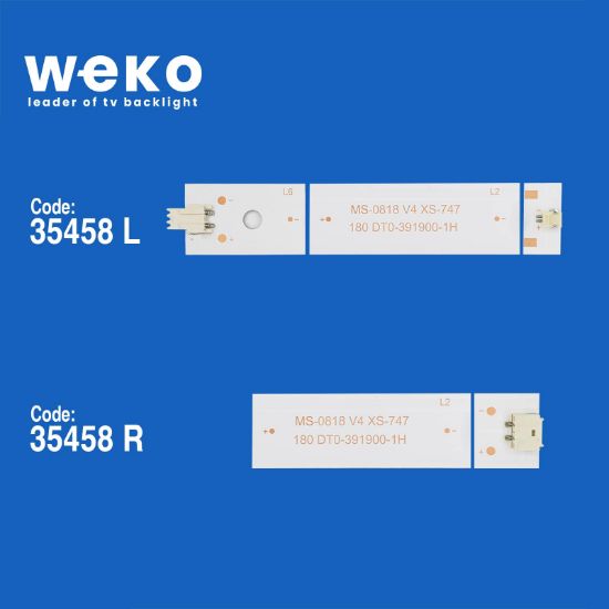 WKSET-5722 35458X4 MS-0818 V5 - A4 102-105LM 3.2-3.4V 0R WR 4 ADET LED BAR  İKİYE BÖLÜNMÜŞ resmi