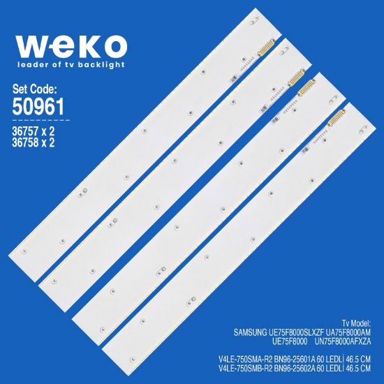 WKSET-5961 36757X2 36758X2 V4LE-750SMA/B 4 ADET LED BAR (60LED) resmi