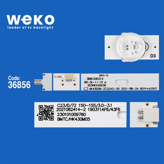 WKSET-6048 36856X3 HK43D08-ZC22AG-09 8S1P 303HK430038 3 ADET LED BAR(BÖLÜNMÜŞ 6 ADET) resmi