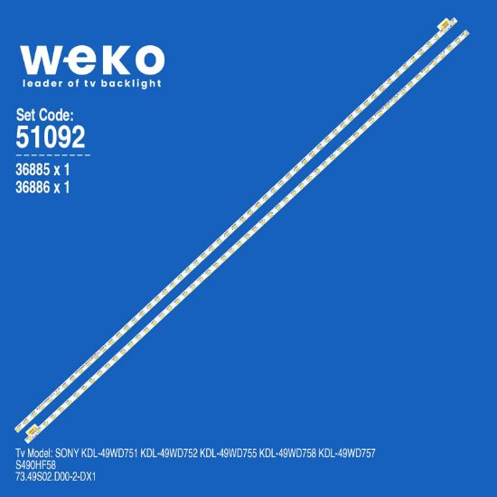 WKSET-6092 36885X1 36886X1 STA490A34_REV03_57LED_L/R_151013 2 ADET LED BAR (57LED) resmi