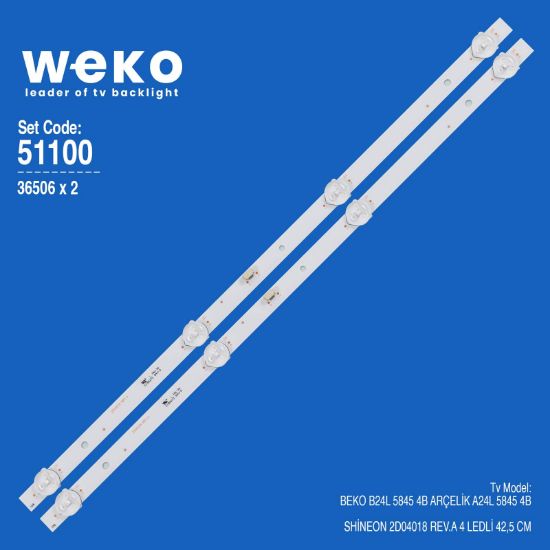 WKSET-6100 36506X2 SHİNEON 2D04018 REV.A 2 ADET LED BAR resmi