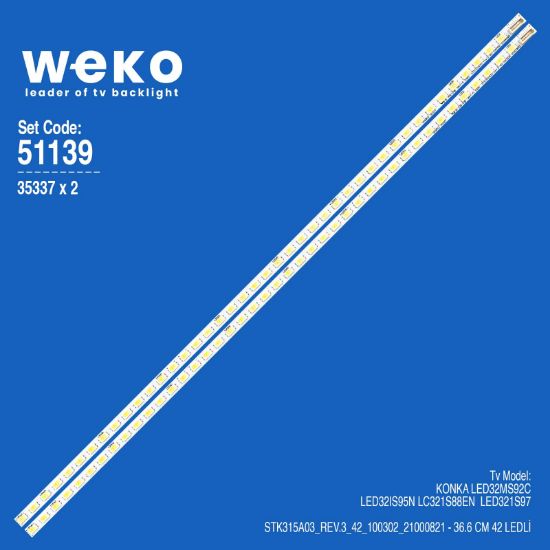 WKSET-6139 35337X2 STK315A03_REV.3_42_100302_21000821 2 ADET LED BAR (42LED) resmi