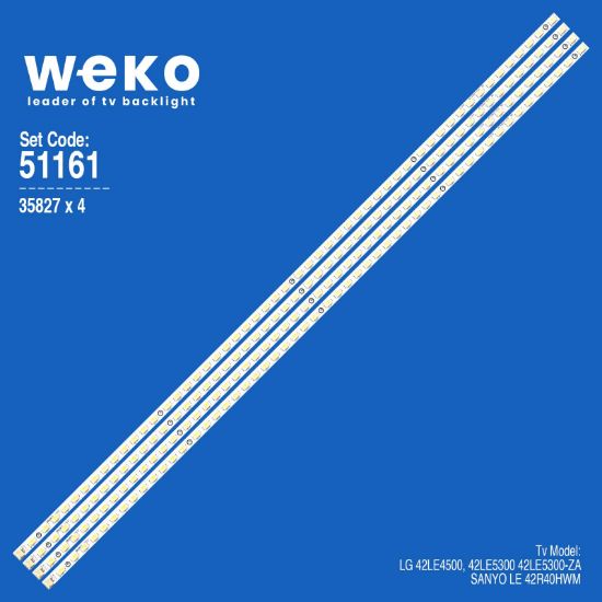 WKSET-6161 35827X4 42T09-05B - TT42T09006RXD6XXB0600992 4 ADET LED BAR (52LED) resmi