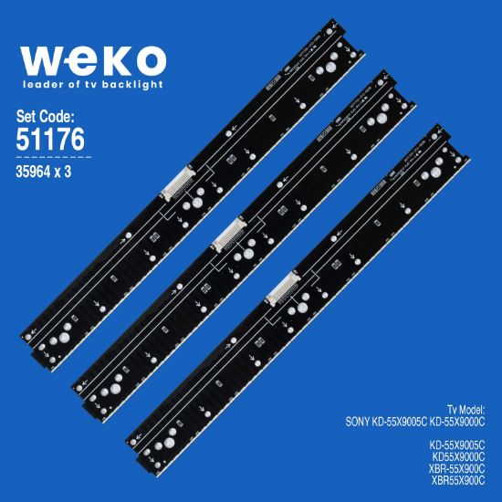 WKSET-6176 35964X3 NLAW50350 AL2 94V-0 5052901-452-0666 3 ADET LED BAR (72LED) resmi