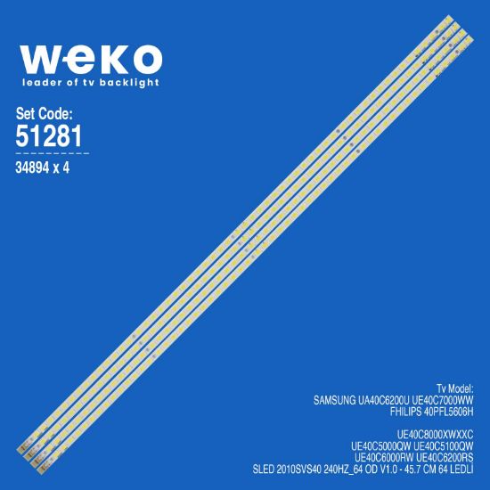 WKSET-6281 34894X4 SLED 2010SVS40 240HZ_64 OD V1.0  4 ADET LED BAR (64LED) resmi