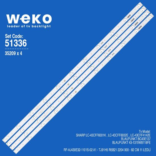 WKSET-6336 35209X4 RF-AJ430E32-1101S-02 A1  4 ADET LED BAR resmi