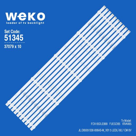 WKSET-6345 37079X10 JL.D65051330-006AS-M_V01  10 ADET LED BAR resmi