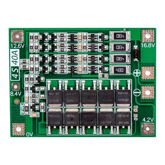 4S 14.8V/16.8V 40A ŞARJ VE DEŞARJ KORUMA KARTI 18650  (14.4V MATKAPLAR İÇİN KULLANILIR) resmi