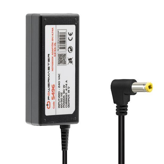 POWERMASTER PM-5496 19 VOLT - 4.74 AMPER 5.5*2.5 UÇLU TOSHIBA HP NOTEBOOK ADAPTÖR resmi