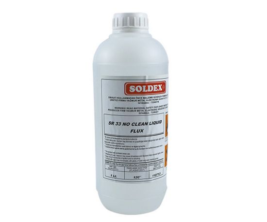 SOLDEX SR-33 * SR-3301 TEMİZLİK GEREKTİRMEYEN 1 LİTRE SIVI FLUX (SR 3301) resmi