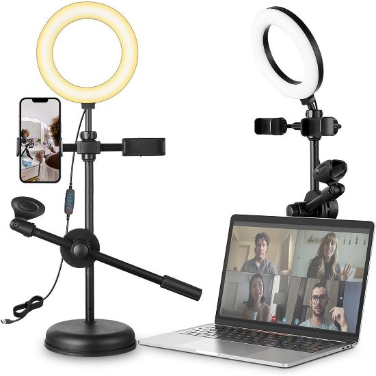 MAGICVOICE DS-HD29 MASAÜSTÜ LEDLİ İKİ TELEFON BİR MİKROFON TUTACAĞI resmi