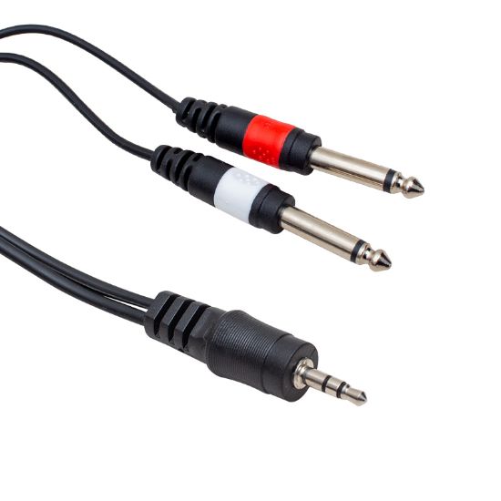 POWERMASTER PM-4284 3.5MM STEREO ERKEK/2X6.3 MM MONO ERKEK 1.5 METRE KABLO resmi