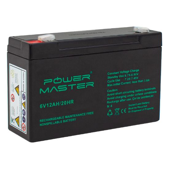 POWERMASTER 6 VOLT - 12 AMPER AKÜ (150 X 50 X 94 MM) resmi