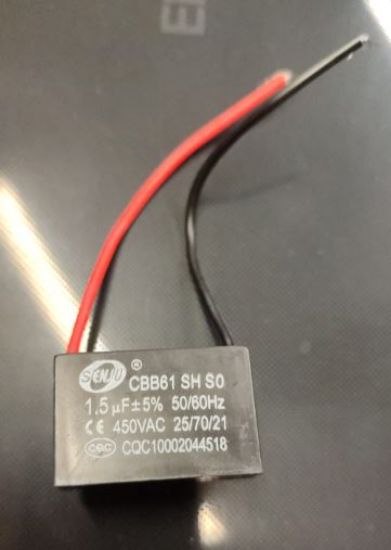 1.5 MF 450 V SİYAH KABLOLU KARE TİP KUTUPSUZ KONDANSATÖR resmi
