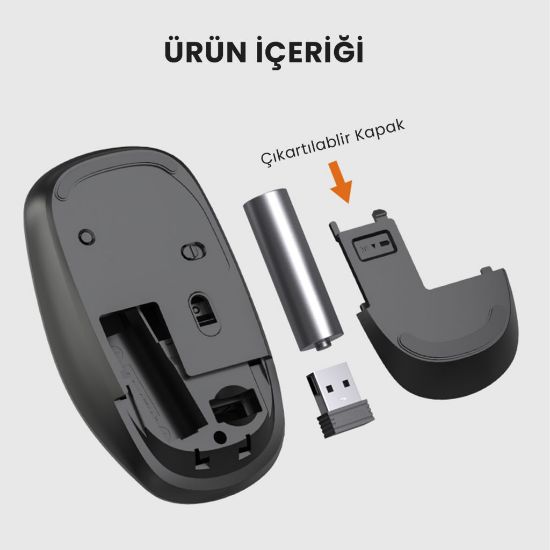 LENOVO LECOO WS203 KABLOSUZ 2400DPI 4 TUSLU OPTİK MOUSE SİYAH resmi