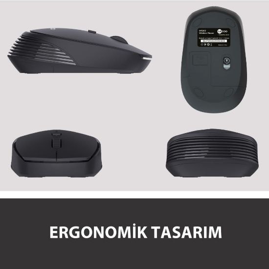 LENOVO LECOO WS202 SİYAH USB KABLOSUZ MOUSE resmi
